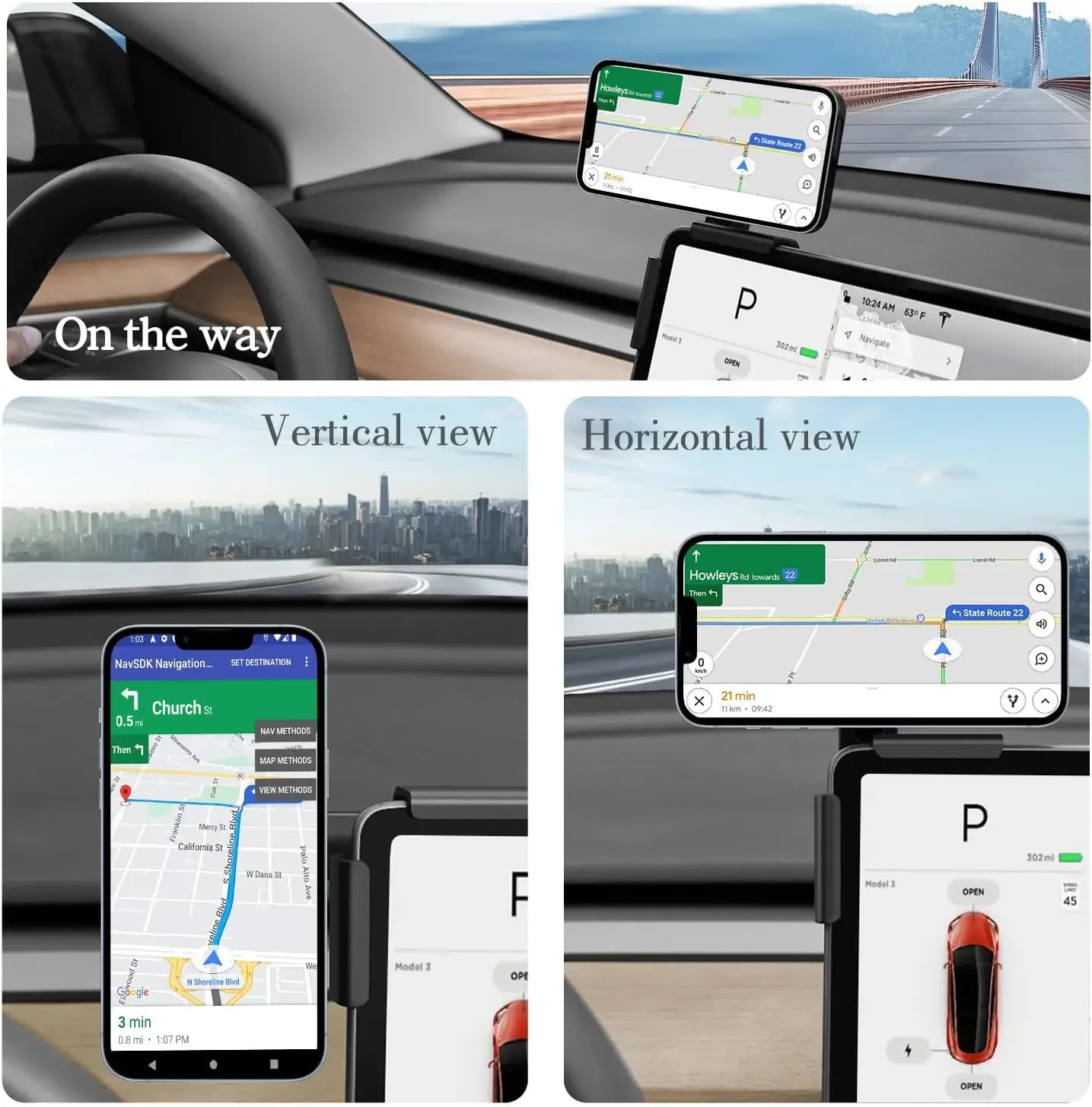 מחזיק טלפון ל-BYD ATTO 3 / Seal - מגנטי 4