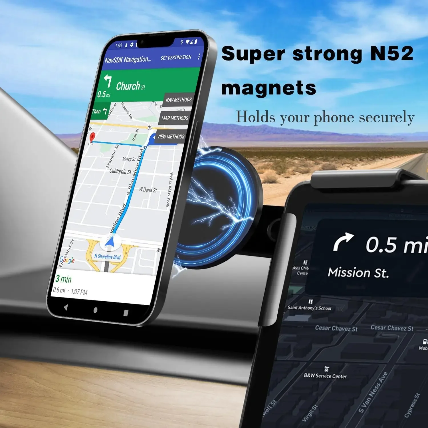 מחזיק טלפון ל-BYD ATTO 3 / Seal - מגנטי 5