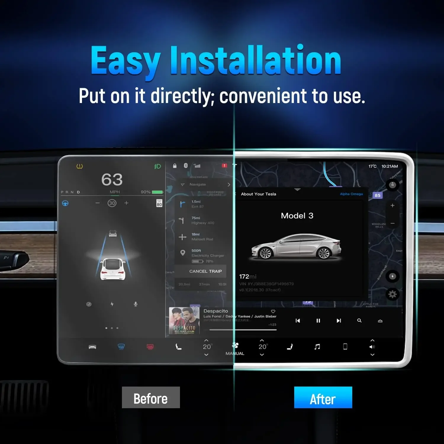 מגן מסך ל-טסלה היילנד / מודל 3 - סיליקון 2023-2025 3