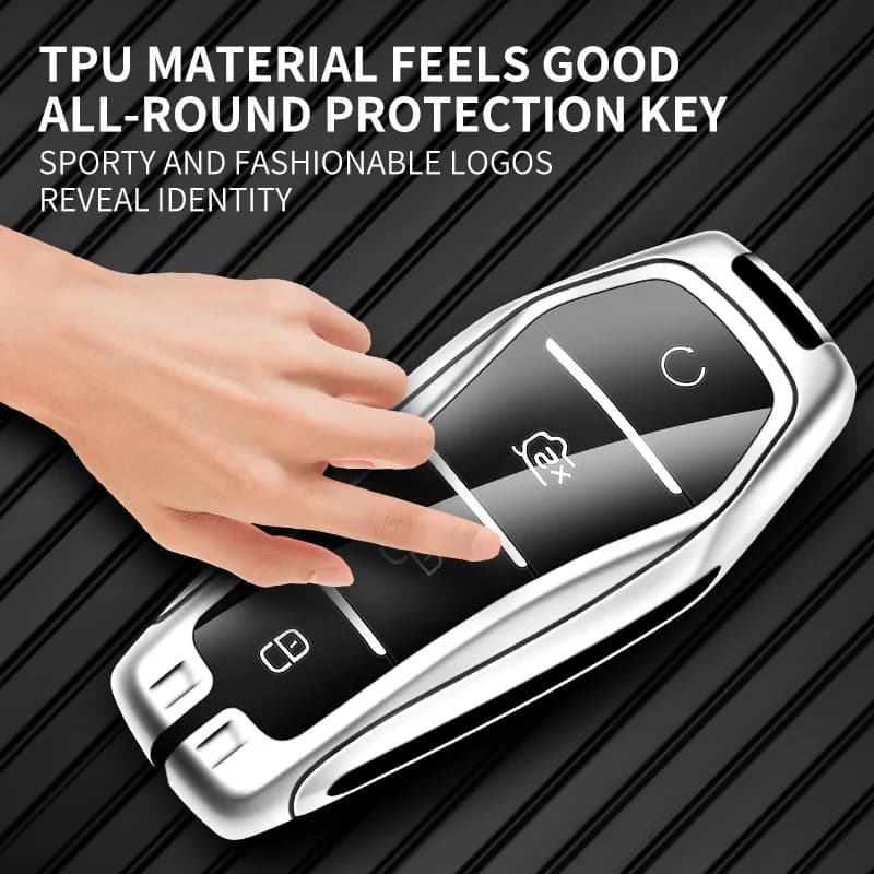 כיסוי מפתח ל-BYD Qin Plus / דולפין - עור, סגסוגת אבץ 4